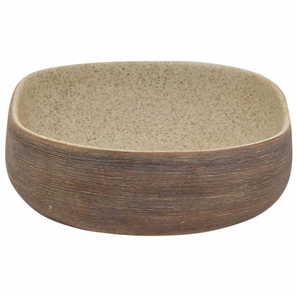 Baderomsvask sand og Brun oval 59x40x14 cm keramikk