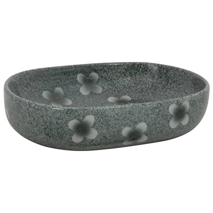 Baderomsvask blå oval 59x40x14 cm keramikk