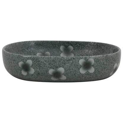 Baderomsvask blå oval 59x40x14 cm keramikk