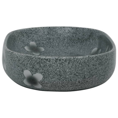 Baderomsvask blå oval 59x40x14 cm keramikk