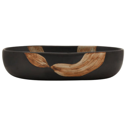 Baderomsvask Svart oval 59x40x14 cm keramikk