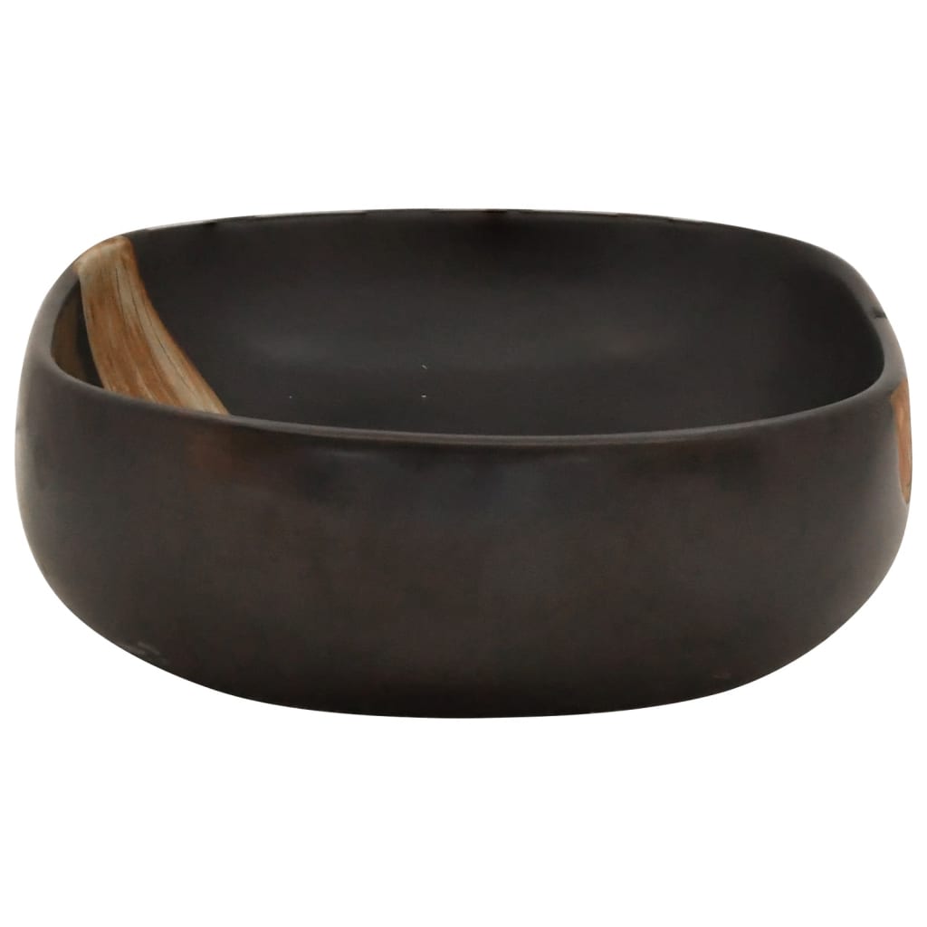 Baderomsvask Svart oval 59x40x14 cm keramikk