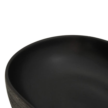 Baderomsvask Grå og Svart oval 59x40x14 cm keramikk