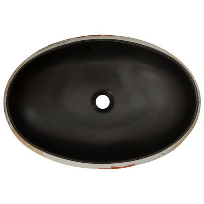 Baderomsvask flerfarget oval 59x40x15 cm keramikk