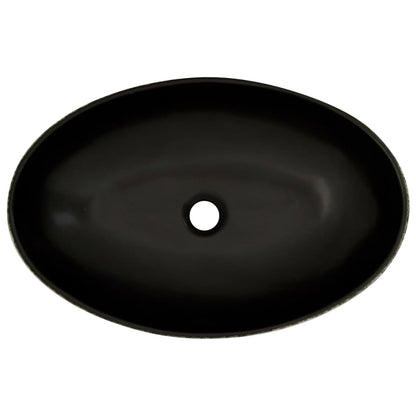 Baderomsvask Svart og blå oval 56,5x36,5x13,5 cm keramikk