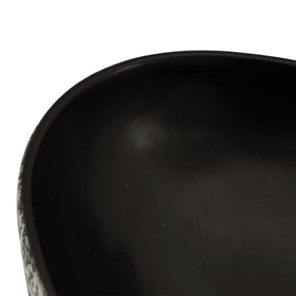 Baderomsvask Svart og blå oval 56,5x36,5x13,5 cm keramikk