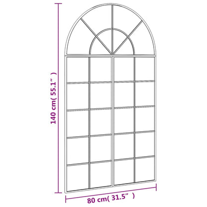 Veggspeil Svart 80x140 cm buet jern