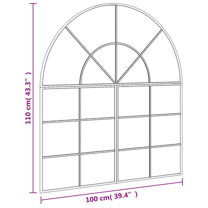 Veggspeil Svart 100x110 cm buet jern