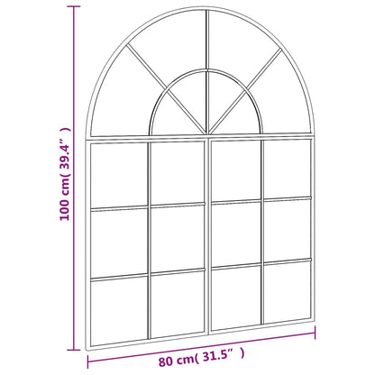 Veggspeil Svart 80x100 cm buet jern