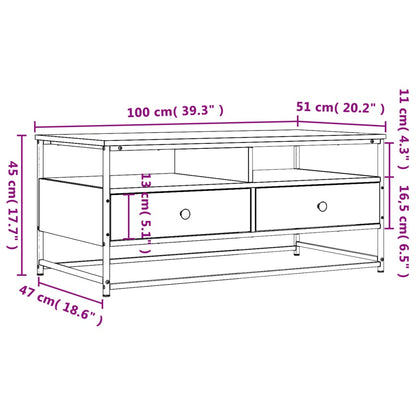Salongbord Sofabord Sonoma Eik 100x51x45 cm