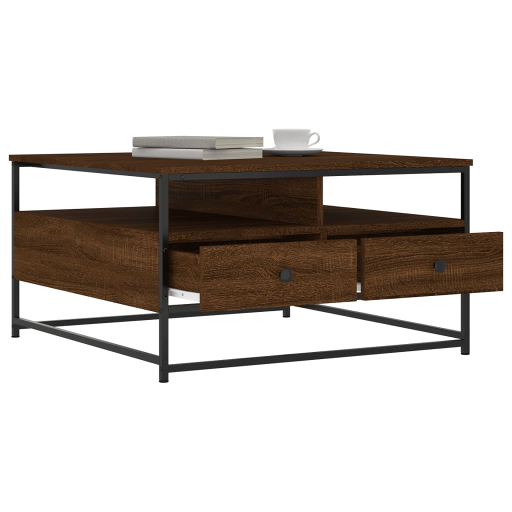 Salongbord Sofabord Brun Eik 80x80x45 cm
