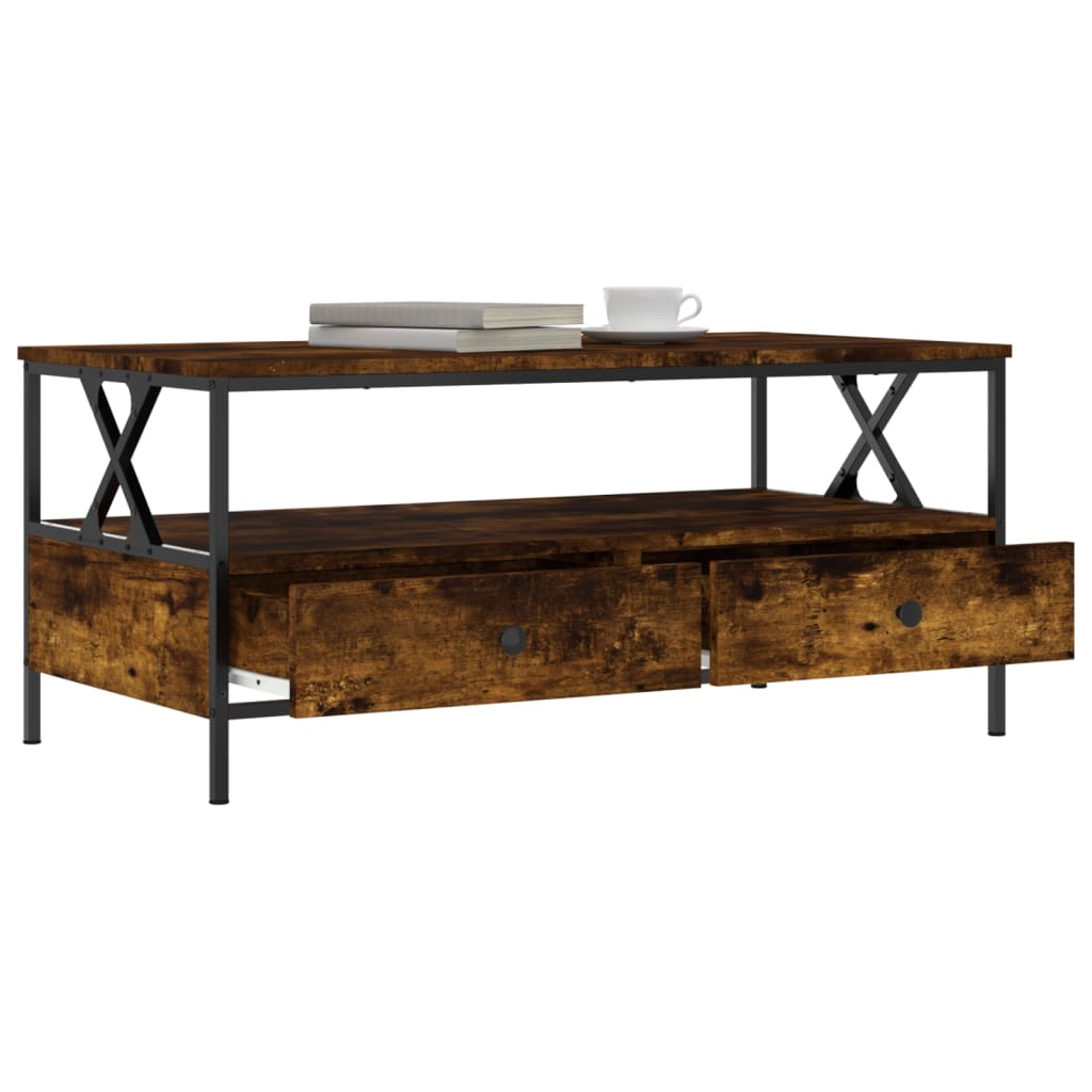 Salongbord Sofabord Røkt Eik 100x51x45 cm