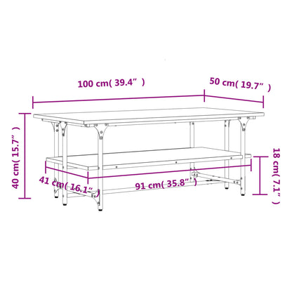 Salongbord Sofabord Brun Eik 100x50x40 cm