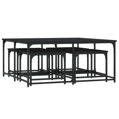 Salongbord Sofabord Svart 5 stk