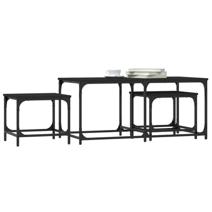 Salongbord Sofabord Svart Stablebare 3 stk