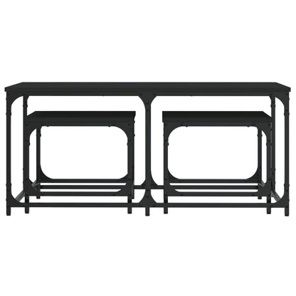 Salongbord Sofabord Svart Stablebare 3 stk