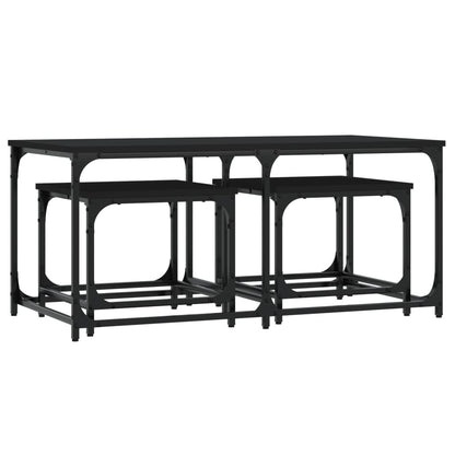 Salongbord Sofabord Svart Stablebare 3 stk