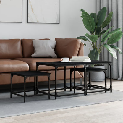 Salongbord Sofabord Svart Stablebare 3 stk