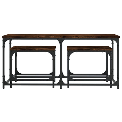 Salongbord Sofabord Røkt Eik 3 stk