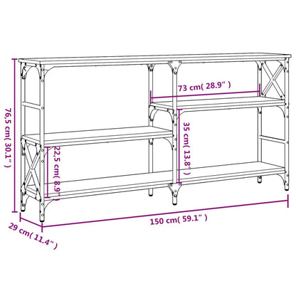 Avlastningsbord konsollbord Brun Eik 150x29x76,5 cm