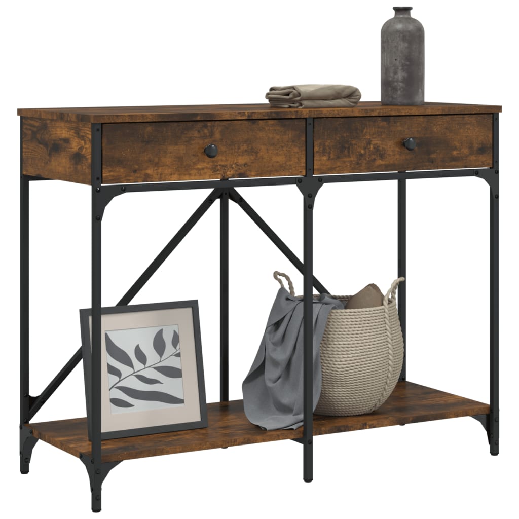 Avlastningsbord Konsollbord Røkt Eik 100x39x78,5 cm