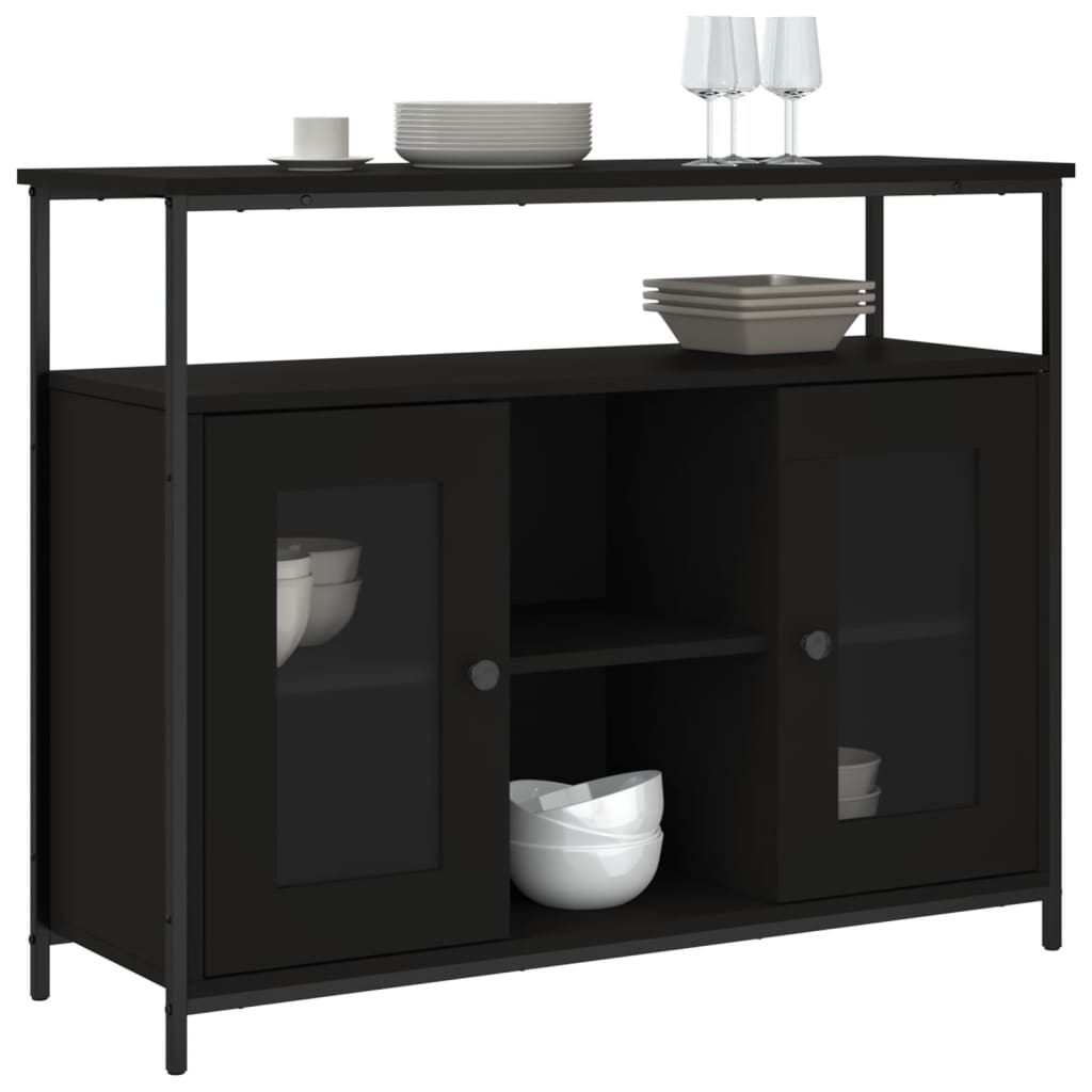 Skjenk Svart 100x35x80 cm