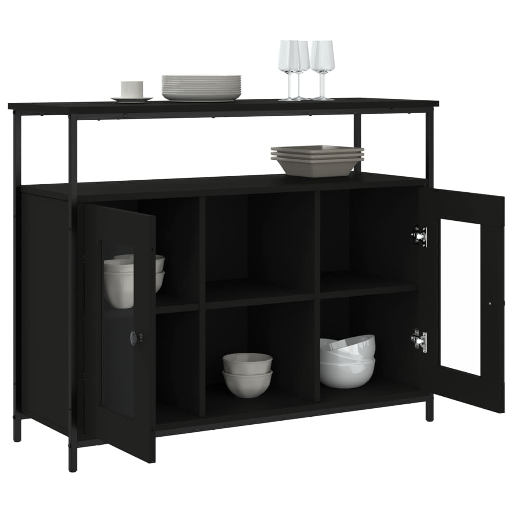 Skjenk Svart 100x35x80 cm