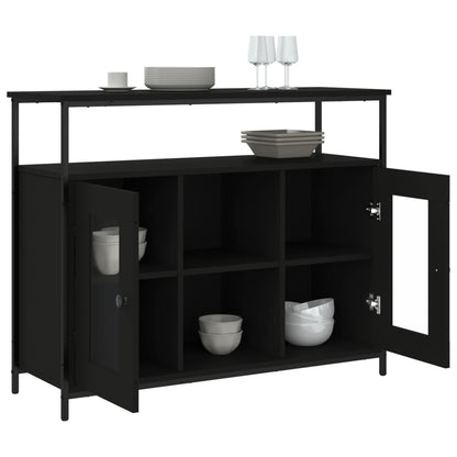 Skjenk Svart 100x35x80 cm