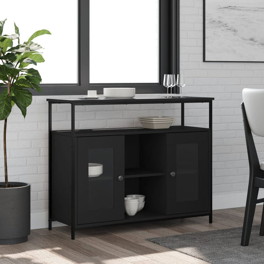 Skjenk Svart 100x35x80 cm