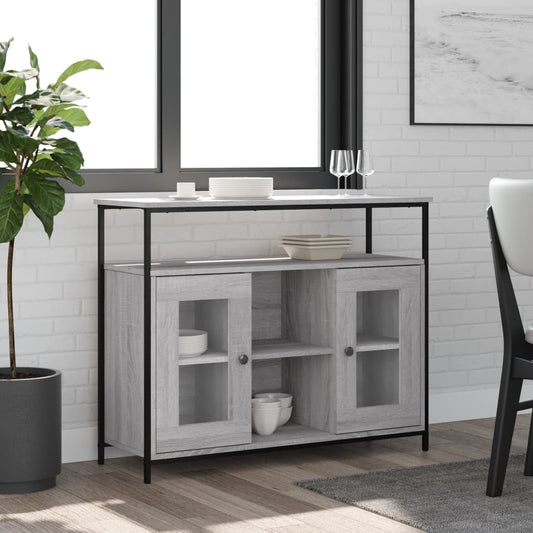Skjenk grå sonoma 100x35x80 cm konstruert tre