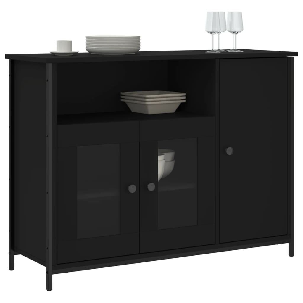 Skjenk Svart 100x35x75 cm