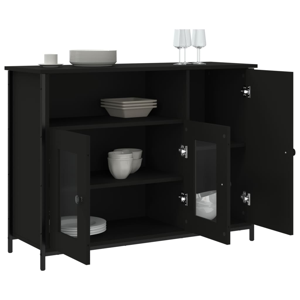 Skjenk Svart 100x35x75 cm