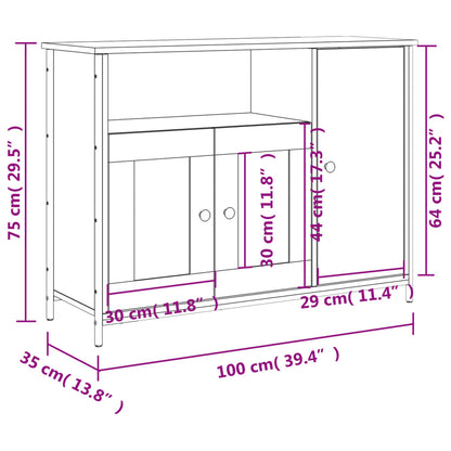 Skjenk Svart 100x35x75 cm