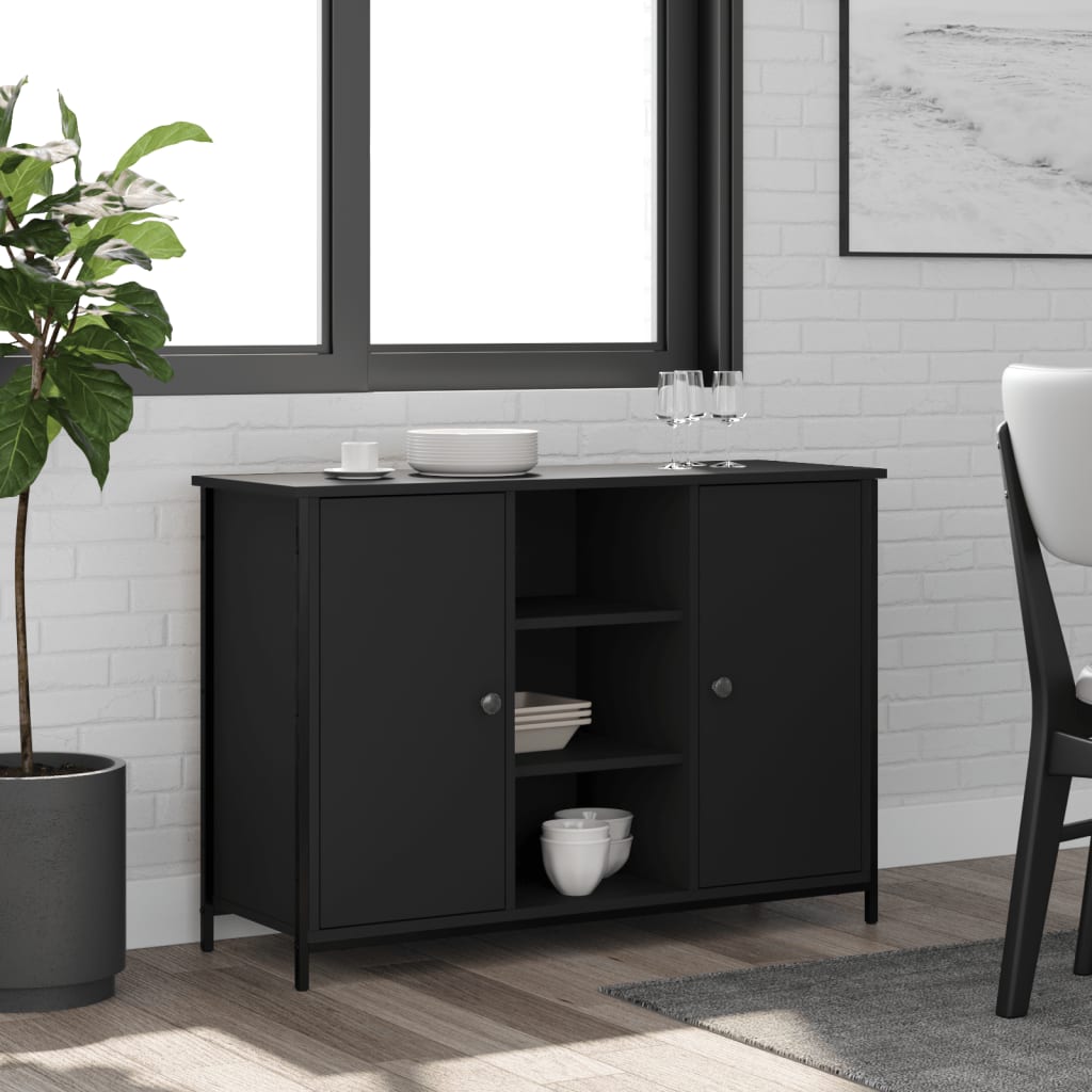 Kommode Svart 100x35x70 cm