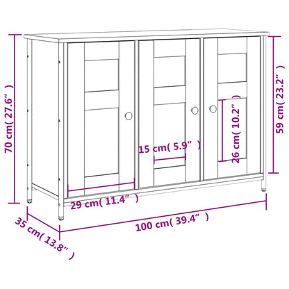 Kommode Brun Eik 100x35x70 cm