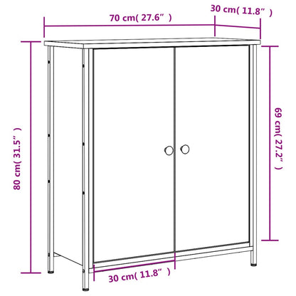 Skjenk Svart 70x30x80 cm