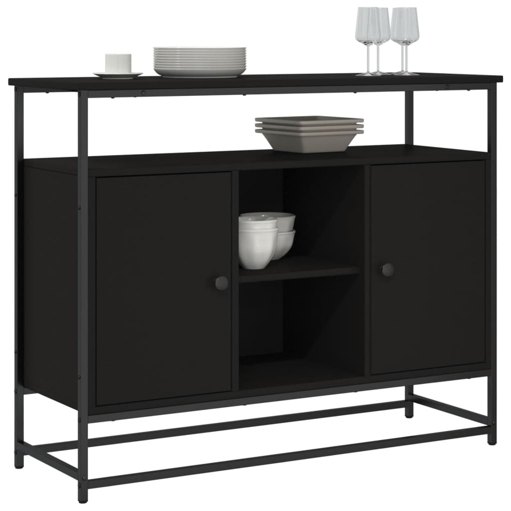 Skjenk Svart 100x35x80 cm