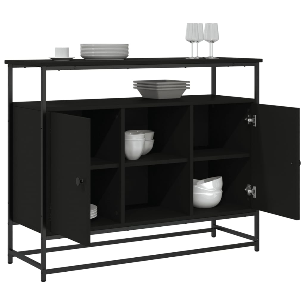 Skjenk Svart 100x35x80 cm