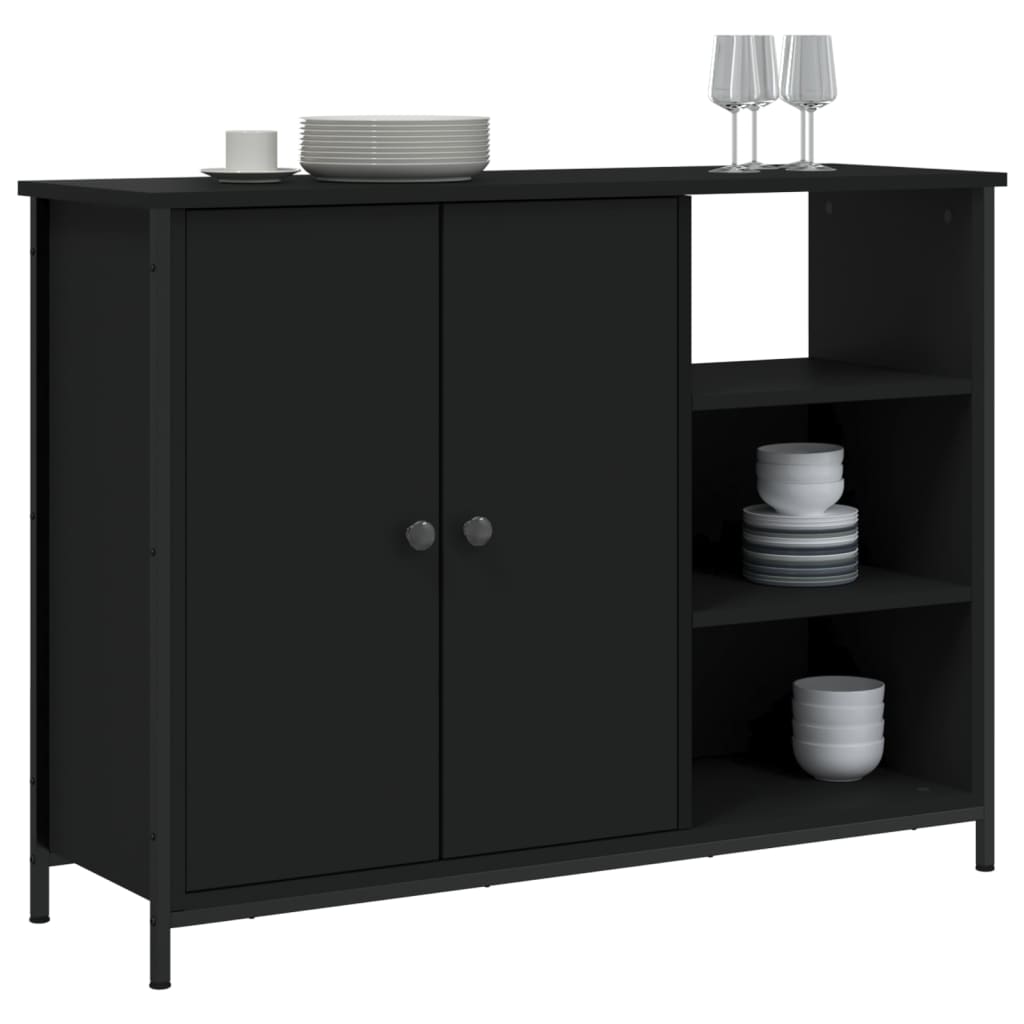 Skjenk Svart 100x33x75 cm