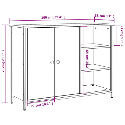 Skjenk Svart 100x33x75 cm