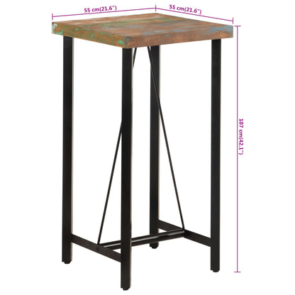 Barbord 55x55x107 cm heltre akasie og jern