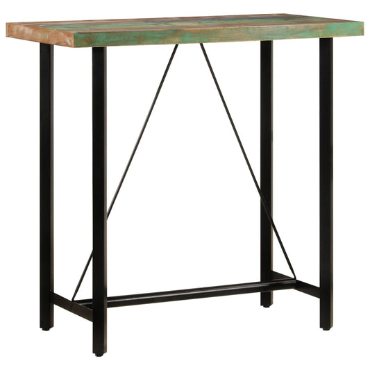 Barbord 110x55x107 cm gjenvunnet heltre og jern