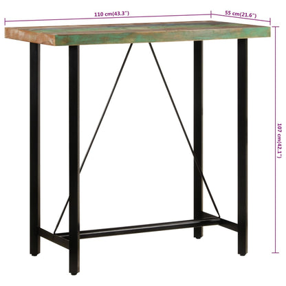 Barbord 110x55x107 cm gjenvunnet heltre og jern