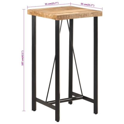 Barbord 55x55x107 cm heltre mango og jern