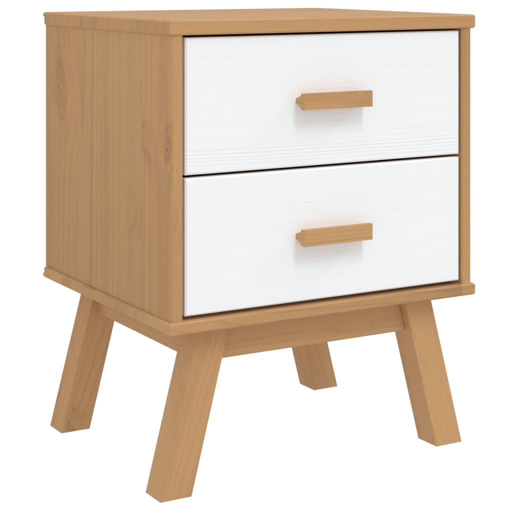 Nattbord Sengbord Hvit og Brun OLDEN heltre furu
