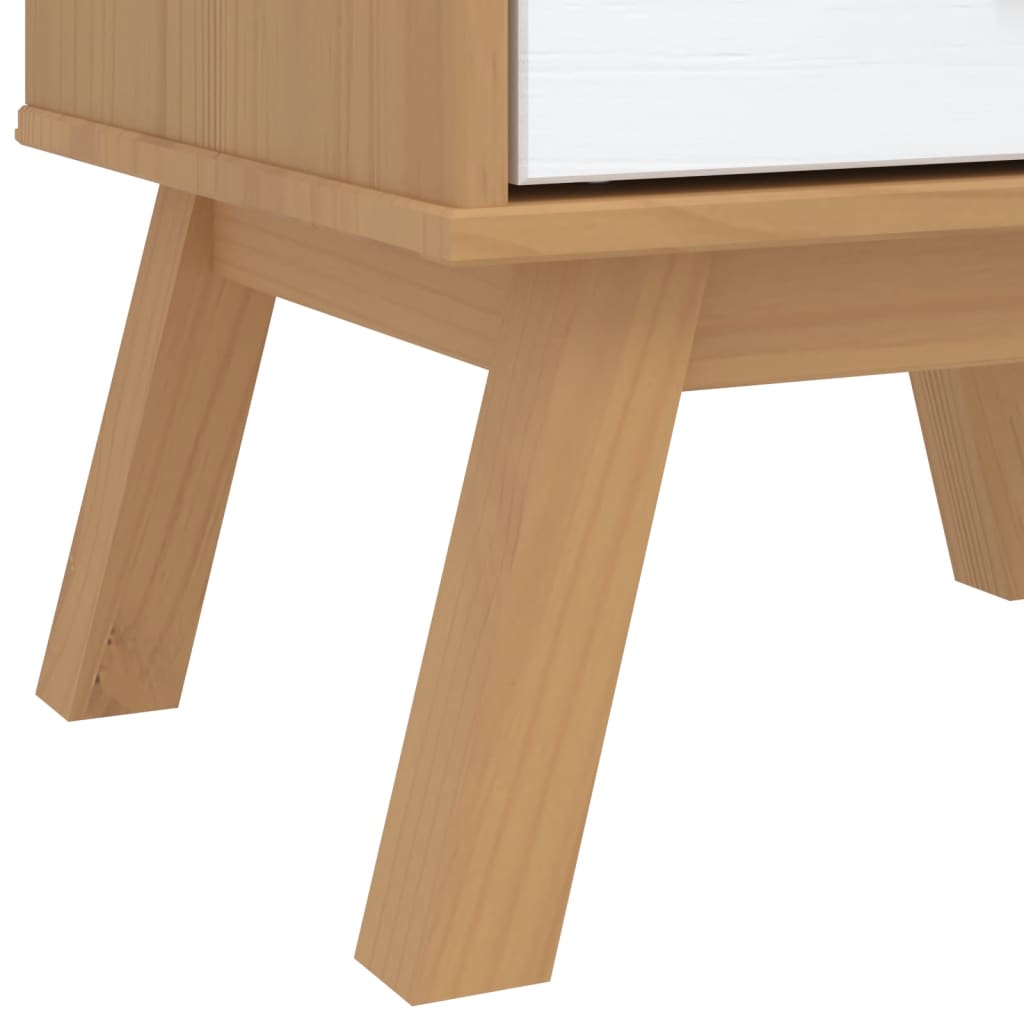Nattbord Sengbord Hvit og Brun OLDEN heltre furu