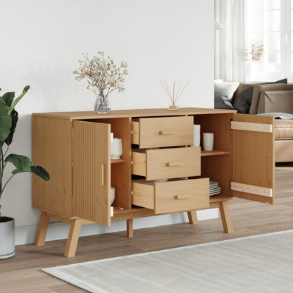 Skjenk Brun OLDEN 114x43x73,5cm heltre furu