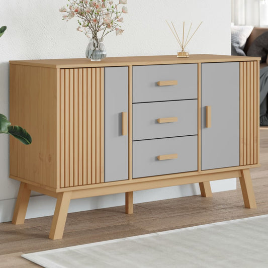 Skjenk Grå og Brun OLDEN 114x43x73,5 cm heltre furu