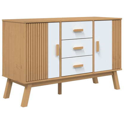 Skjenk Hvit og Brun OLDEN 114x43x73,5 cm heltre furu