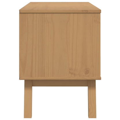 TV-Møbel Grå TV-benk Brun OLDEN 114x43x57 cm heltre furu